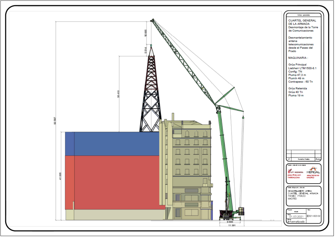 ANTENA COMUNICACIONES EDIFICIO COMANDANCIA DE MARINA , MADRID - Imagen 4